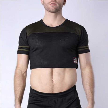 Cellblock 13 Take Down Mesh Crop Top Green
