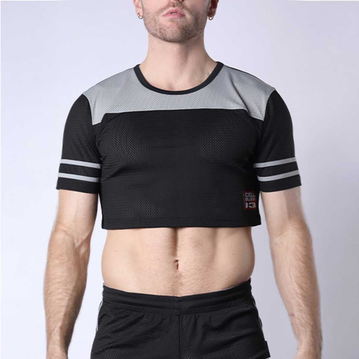 Cellblock 13 Take Down Mesh Crop Top Grey
