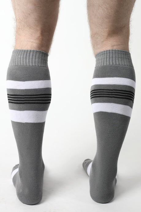 Cellblock 13 Tight End Knee High Socks Grey - FETCH
