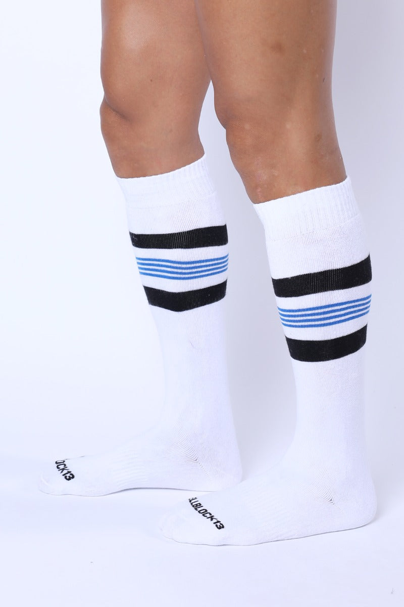 Cellblock 13 Tight End Knee High Socks White