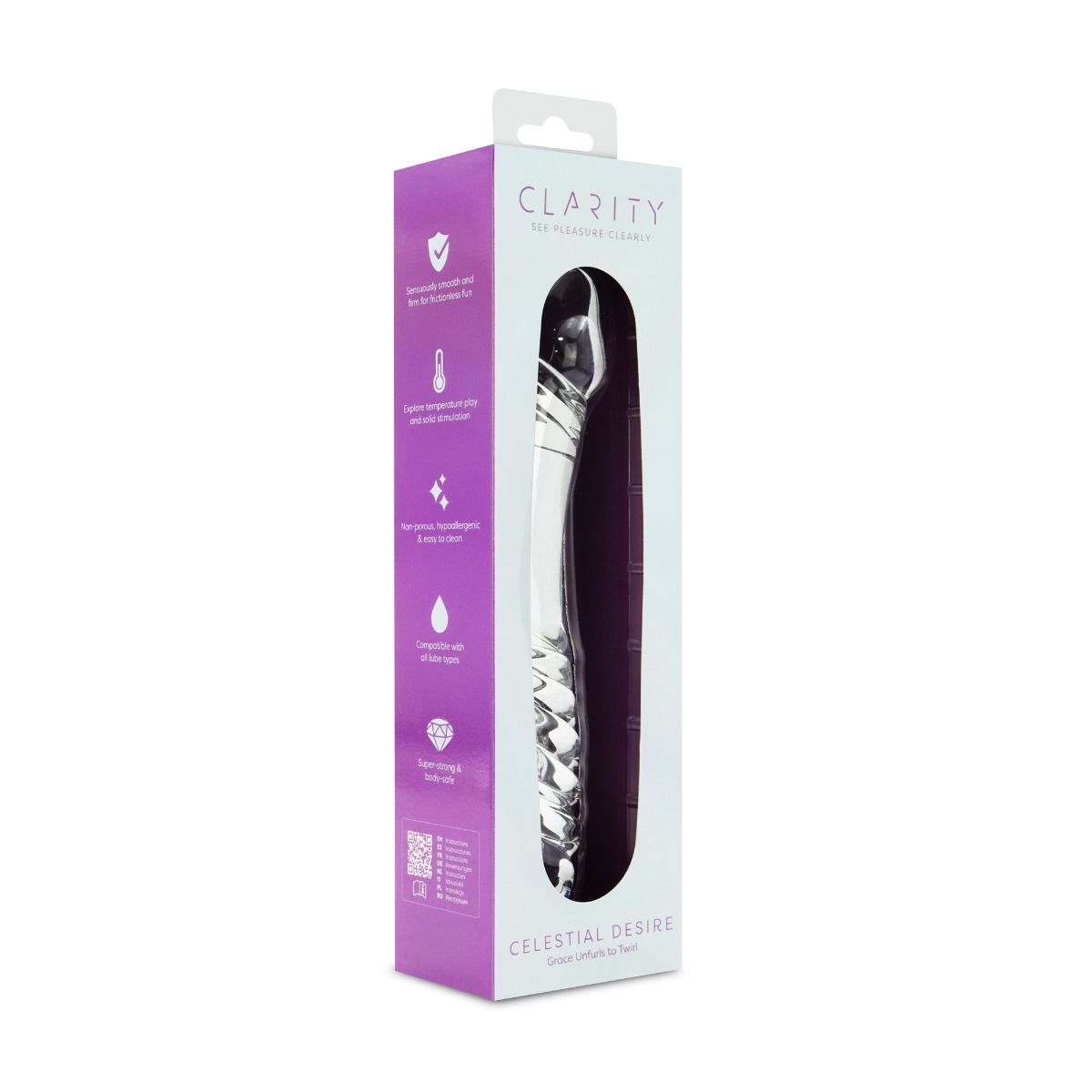 Clarity Celestial Desire Glass Dildo 7.4 Inch