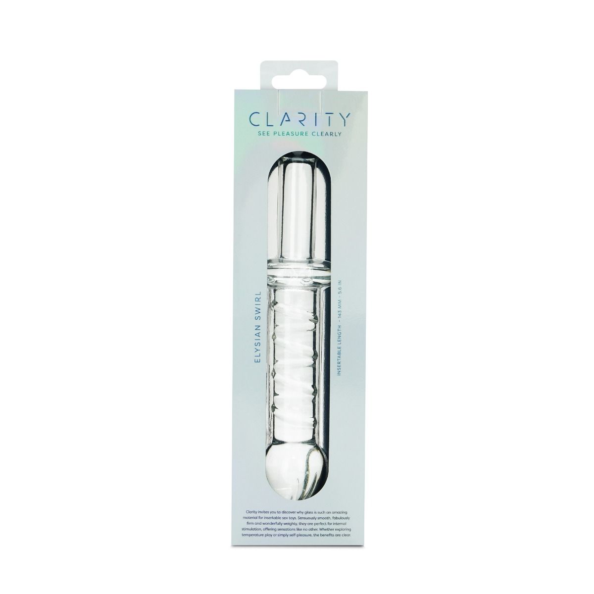 Clarity Elysian Swirl Glass Dildo 5.6 Inch