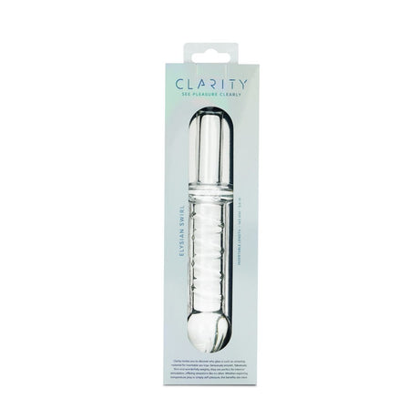 Clarity Elysian Swirl Glass Dildo 5.6 Inch