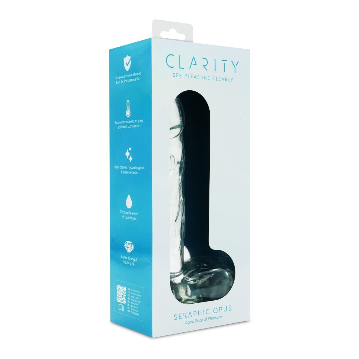 Clarity Seraphic Opus Glass Dildo 7.2 Inch