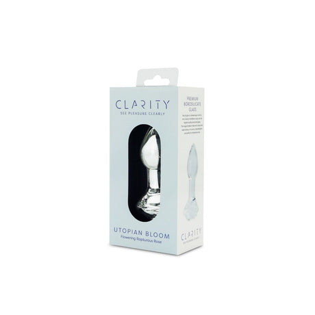 Clarity Utopian Bloom Glass Butt Plug 4.3 Inch