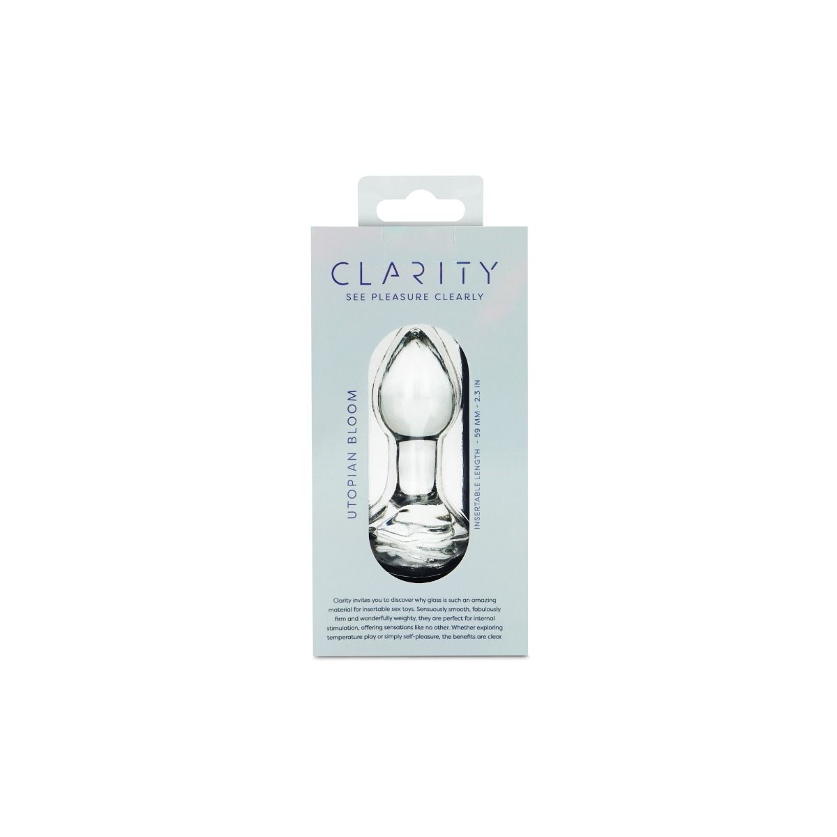 Clarity Utopian Bloom Glass Butt Plug 4.3 Inch