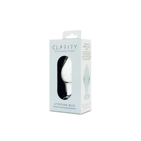 Clarity Utopian Bud Glass Butt Plug 3.5 Inch