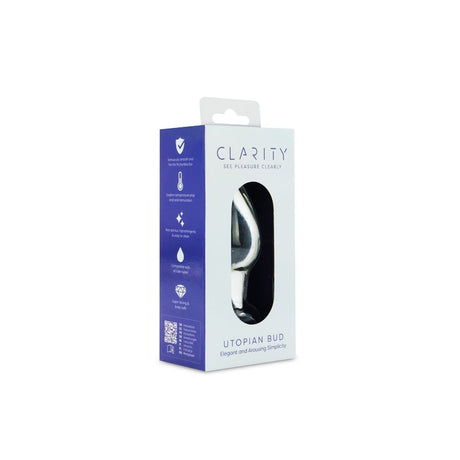 Clarity Utopian Bud Glass Butt Plug 3.5 Inch