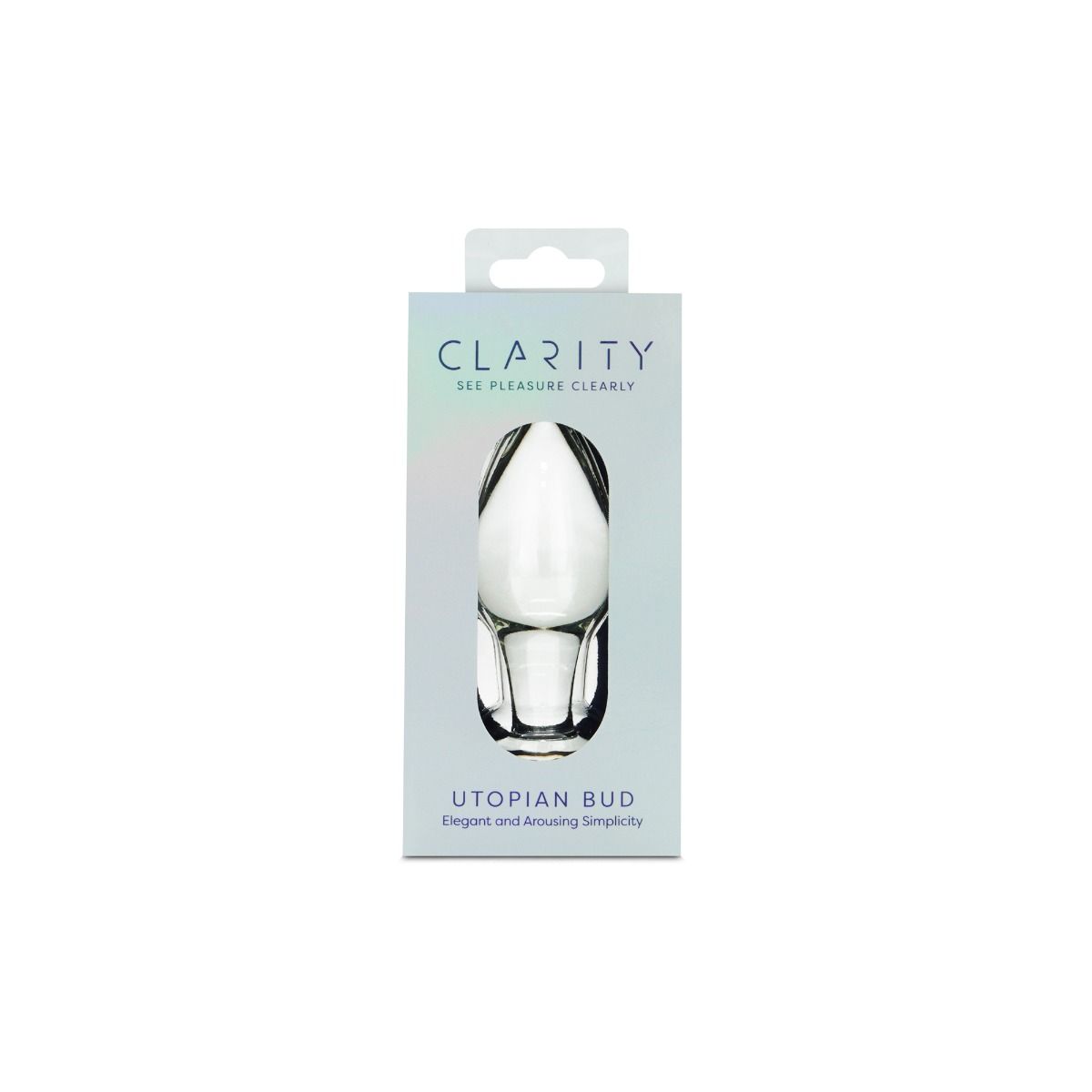 Clarity Utopian Bud Glass Butt Plug 3.5 Inch