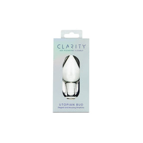 Clarity Utopian Bud Glass Butt Plug 3.5 Inch
