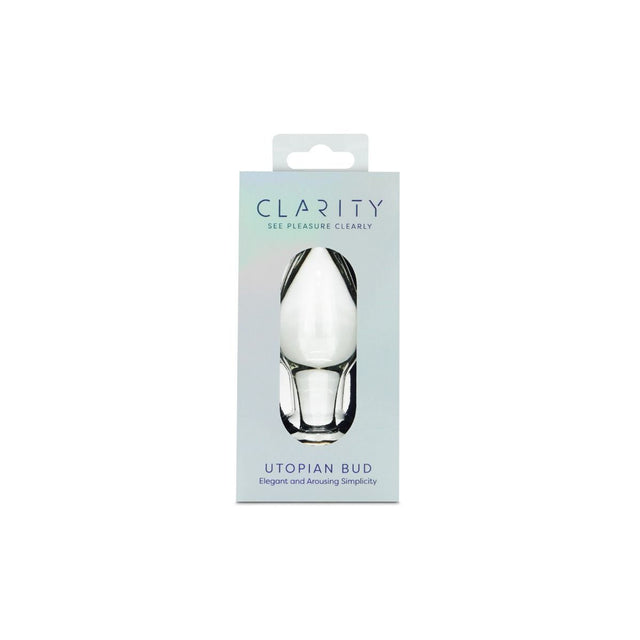 Clarity Utopian Bud Glass Butt Plug 3.5 Inch