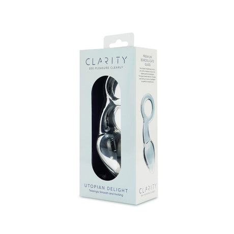 Clarity Utopian Delight Glass Butt Plug 3.5 Inch