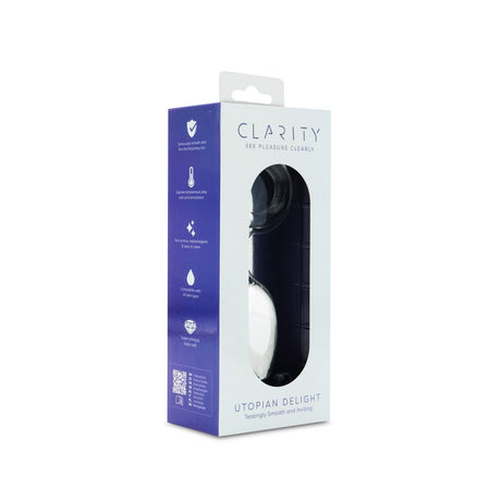 Clarity Utopian Delight Glass Butt Plug 3.5 Inch