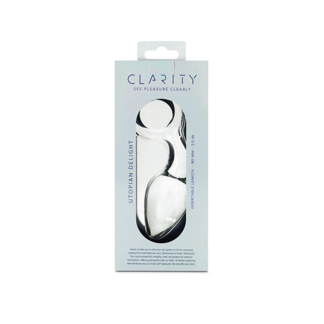 Clarity Utopian Delight Glass Butt Plug 3.5 Inch