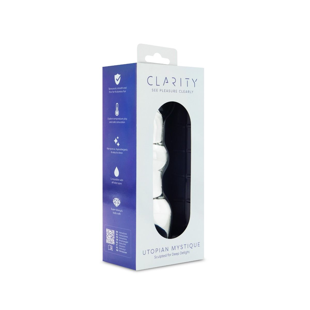 Clarity Utopian Mystique Glass Dildo 5.2 Inch