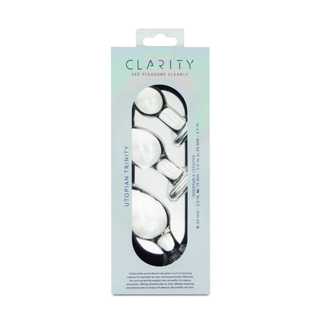 Clarity Utopian Trinity Glass Butt Plug Set
