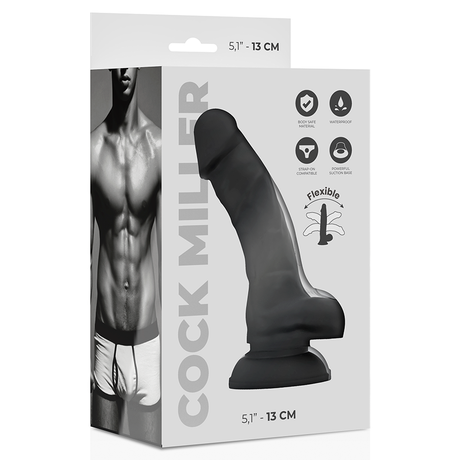 Cock Miller Realistic Silicone Atriculable Dildo 5 Inch Black