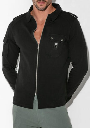 Code 22 Cargo Zip Overshirt Black