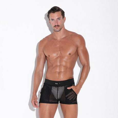 Code 22 Openwork Mini Short Black - FETCH