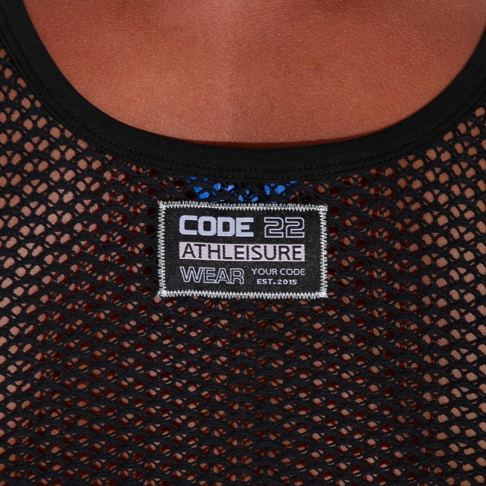 Code 22 Openwork Tank Top Black - FETCH
