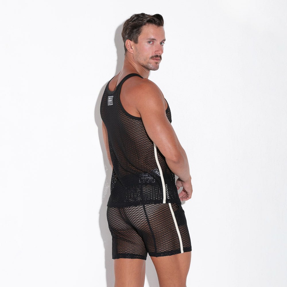 Code 22 Openwork Tank Top Black - FETCH