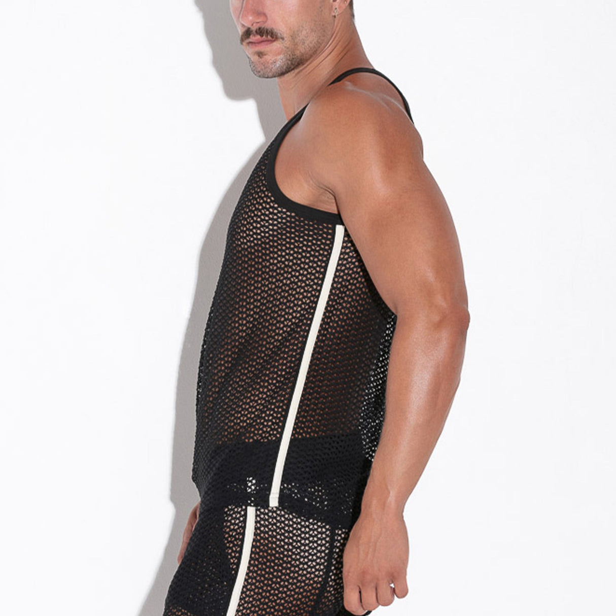 Code 22 Openwork Tank Top Black - FETCH