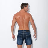 Code 22 Stretch Denim 5 Pocket Short Navy Blue - FETCH