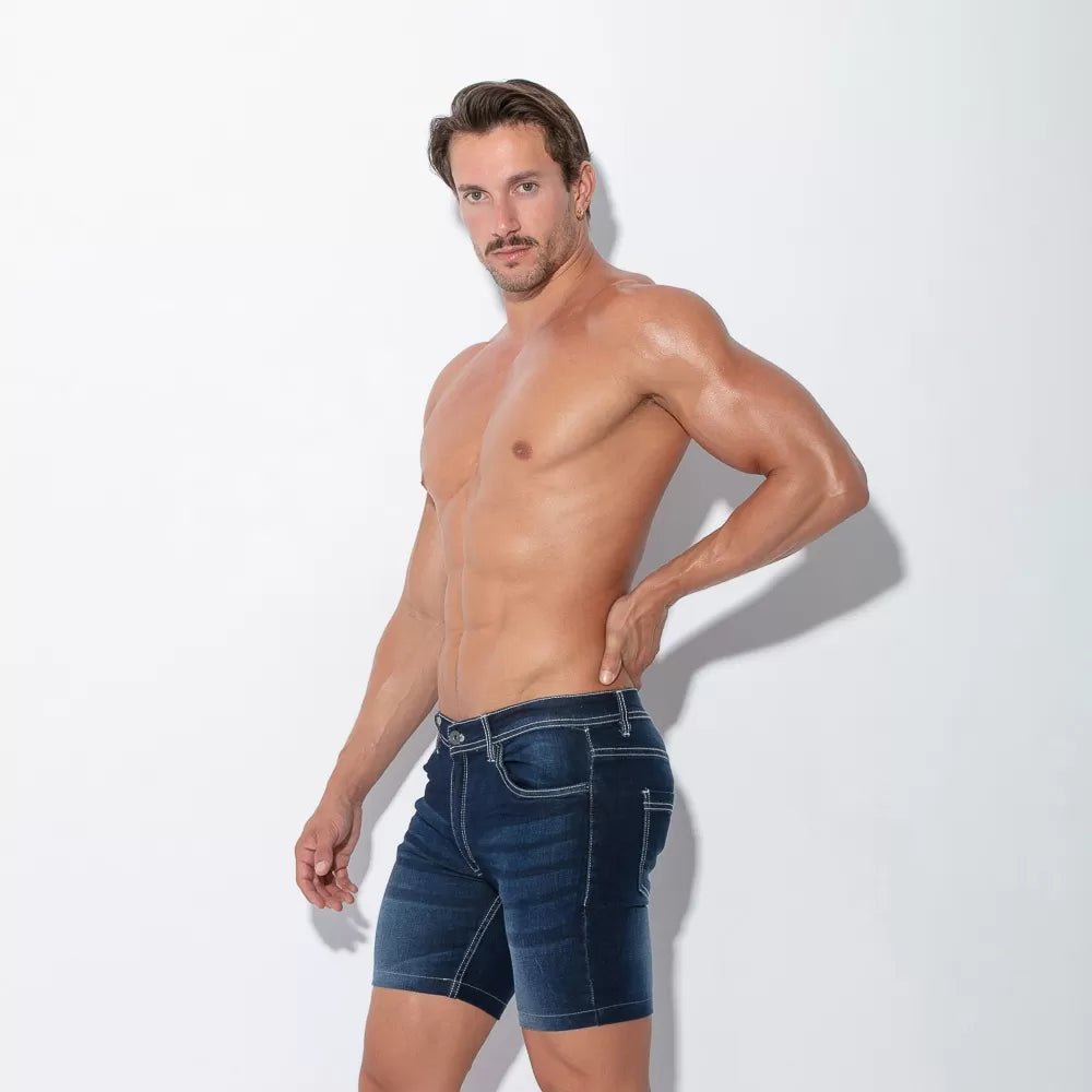 Code 22 Stretch Denim 5 Pocket Short Navy Blue - FETCH