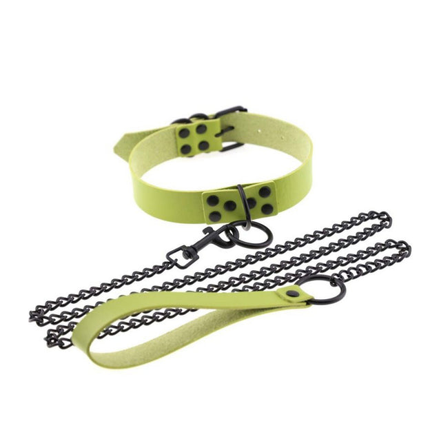 BASIXXX Show Collar and Leash Green