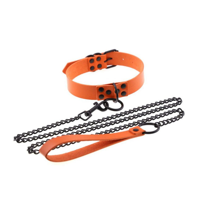 BASIXXX Show Collar and Leash Orange