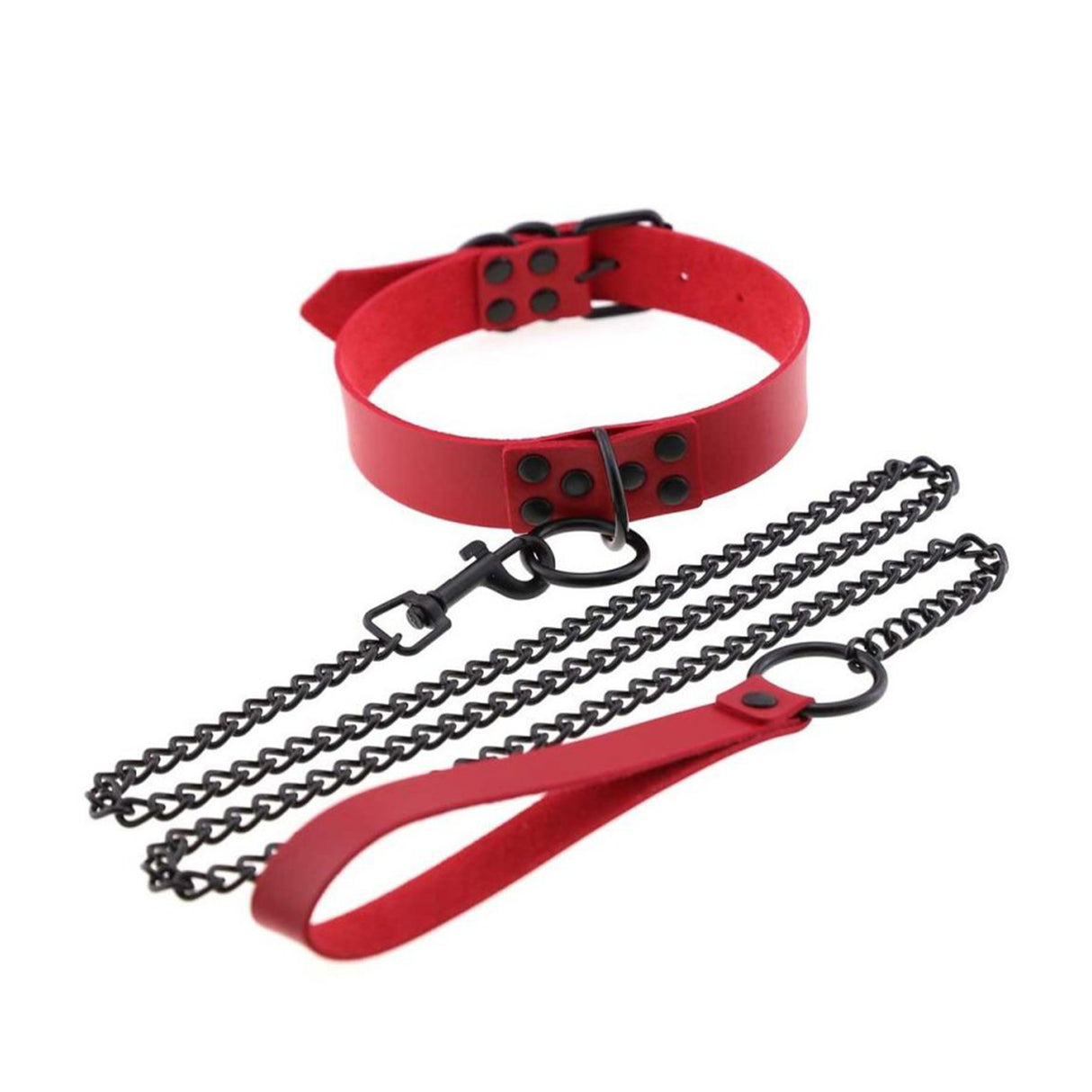 BASIXXX Show Collar and Leash Red