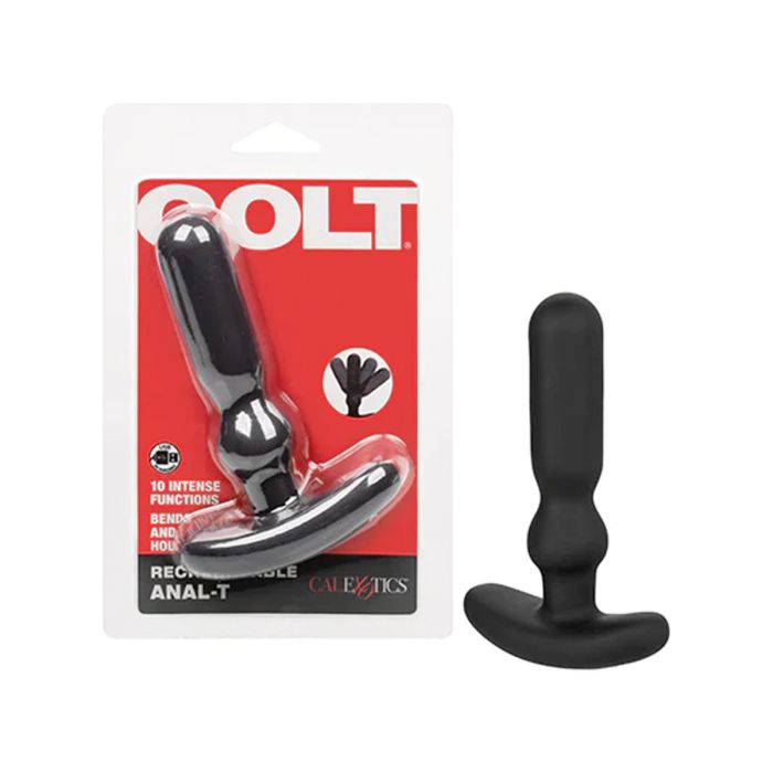 Black anal plug with packaging featuring the brand 'COLT' on a white background