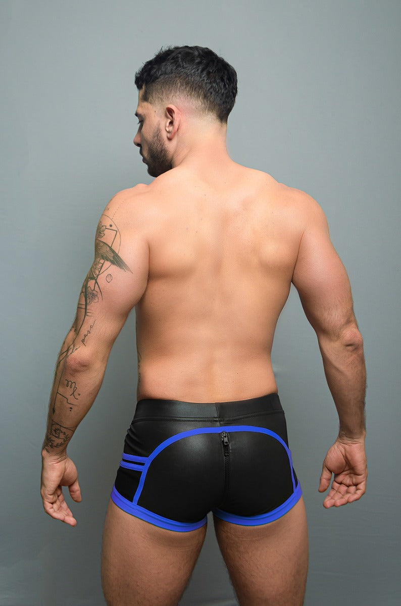 Dale Mas Biker + Pouch Shorts Black White Blue