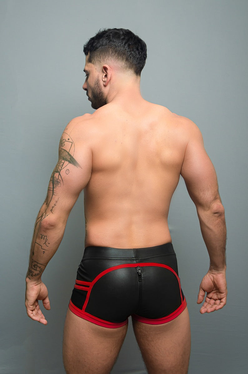 Dale Mas Biker + Pouch Shorts Black White Red