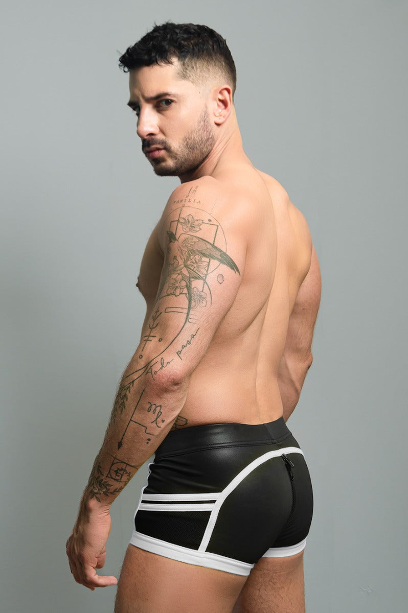 Dale Mas Biker + Pouch Shorts Black White