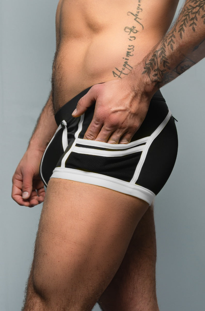 Dale Mas Biker + Pouch Shorts Black White