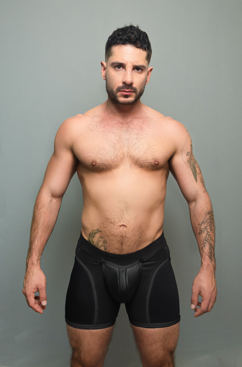 Dale Mas Biker + Skin Bike Zipper Shorts Black