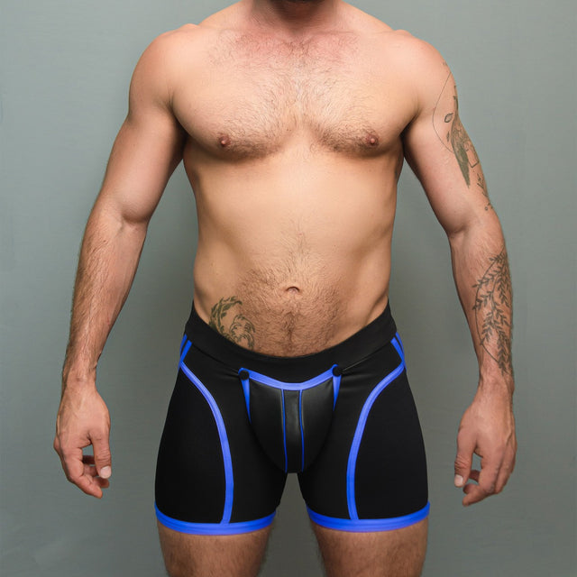 Dale Mas Biker + Skin Bike Zipper Shorts Black Blue