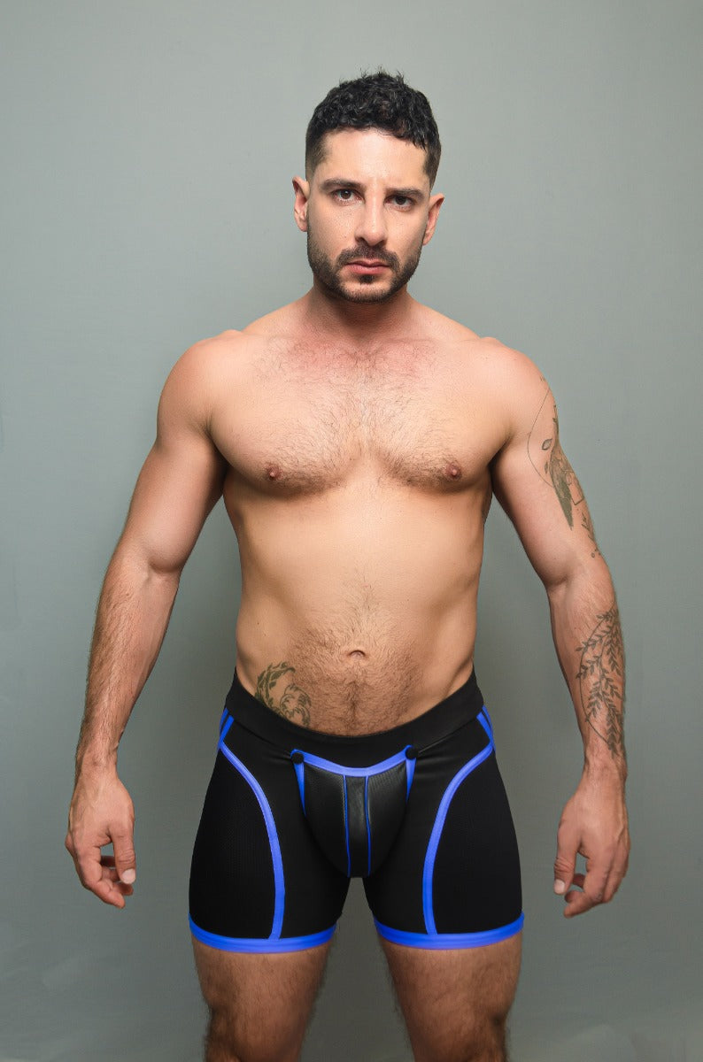 Dale Mas Biker + Skin Bike Zipper Shorts Black Blue