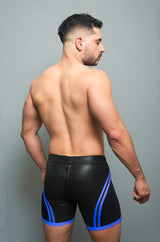 Dale Mas Biker + Skin Bike Zipper Shorts Black Blue