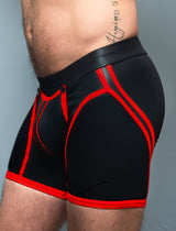 Dale Mas Biker + Skin Bike Zipper Shorts Black Red