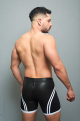 Dale Mas Biker + Skin Bike Zipper Shorts Black White