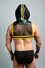 Dale Mas Biker + Hoodie Crop Top Black Yellow - FETCH