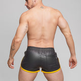 Dale Mas Biker + Stripe Short Black Yellow - FETCH