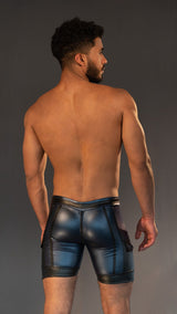 Dale Mas Rebel Skin Bike Zipper Shorts Blue Black