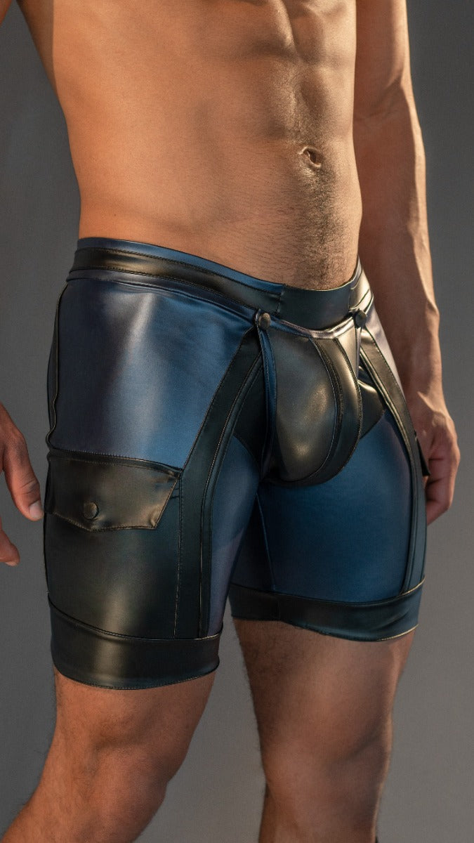 Dale Mas Rebel Skin Bike Zipper Shorts Blue Black