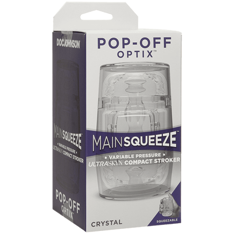 Doc Johnson Main Squeeze Pop Off Optix Crystal Clear Masturbator