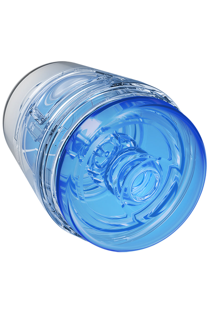 Doc Johnson Main Squeeze Pop Off Optix Crystal Blue Masturbator