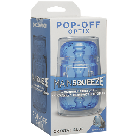 Doc Johnson Main Squeeze Pop Off Optix Crystal Blue Masturbator