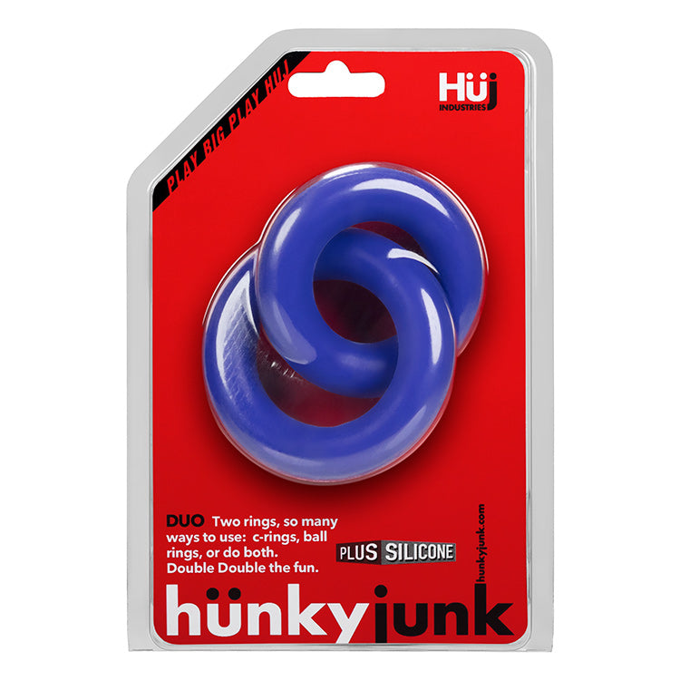 Hünkyjunk DUO Linked Cock & Ball Rings Cobalt